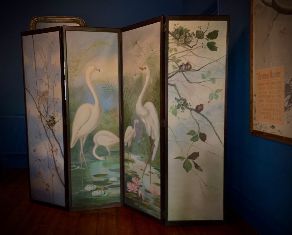 SUPERB VICTORIAN ROOM DIVIDER SCREEN View X