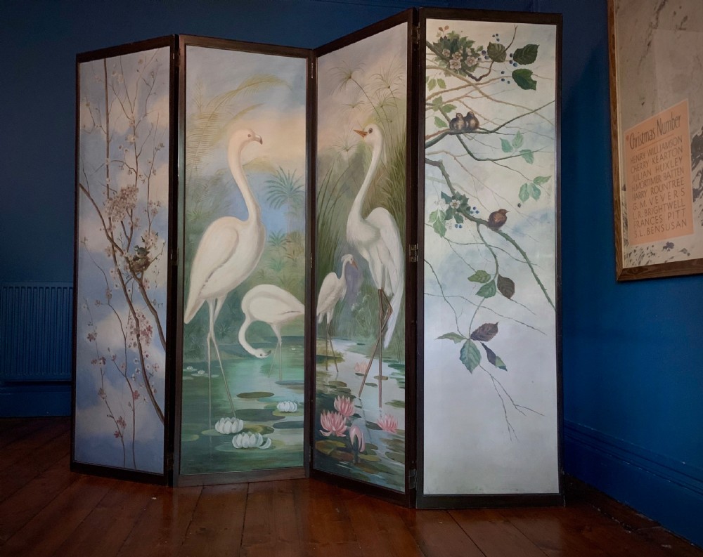 SUPERB VICTORIAN ROOM DIVIDER SCREEN View XI
