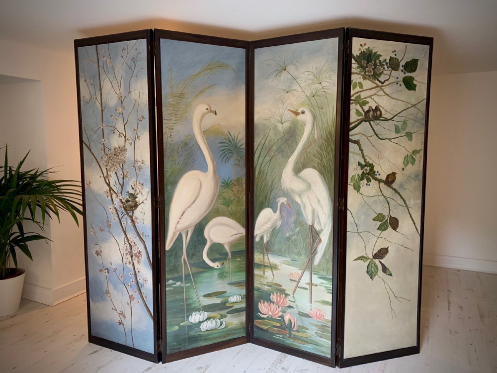 SUPERB VICTORIAN ROOM DIVIDER SCREEN View XV