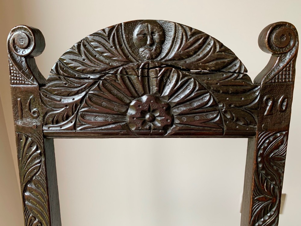 PAIR OF EARLY 17TH CENTURY DERBYSHIRE CHAIRS IN OAK View III