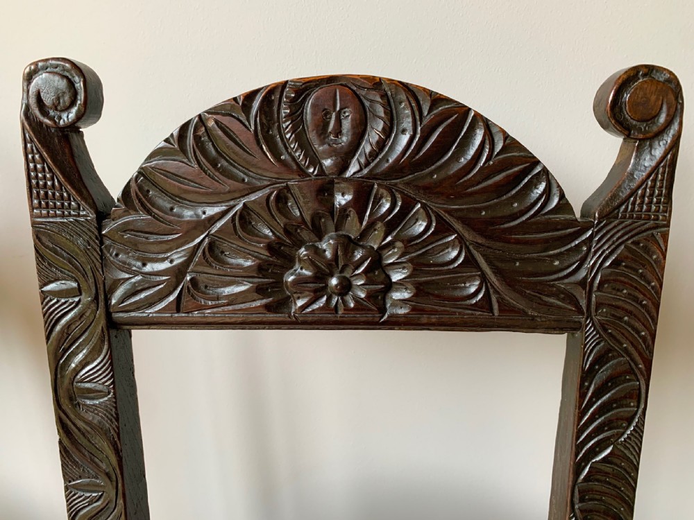 PAIR OF EARLY 17TH CENTURY DERBYSHIRE CHAIRS IN OAK View IV