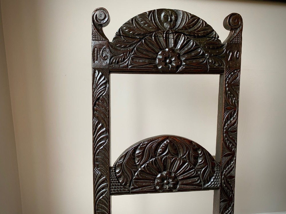 PAIR OF EARLY 17TH CENTURY DERBYSHIRE CHAIRS IN OAK View VII
