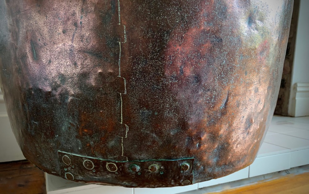MONUMENTAL GEORGIAN COPPER 'APPLE BUTTER' CAULDRON. View VII