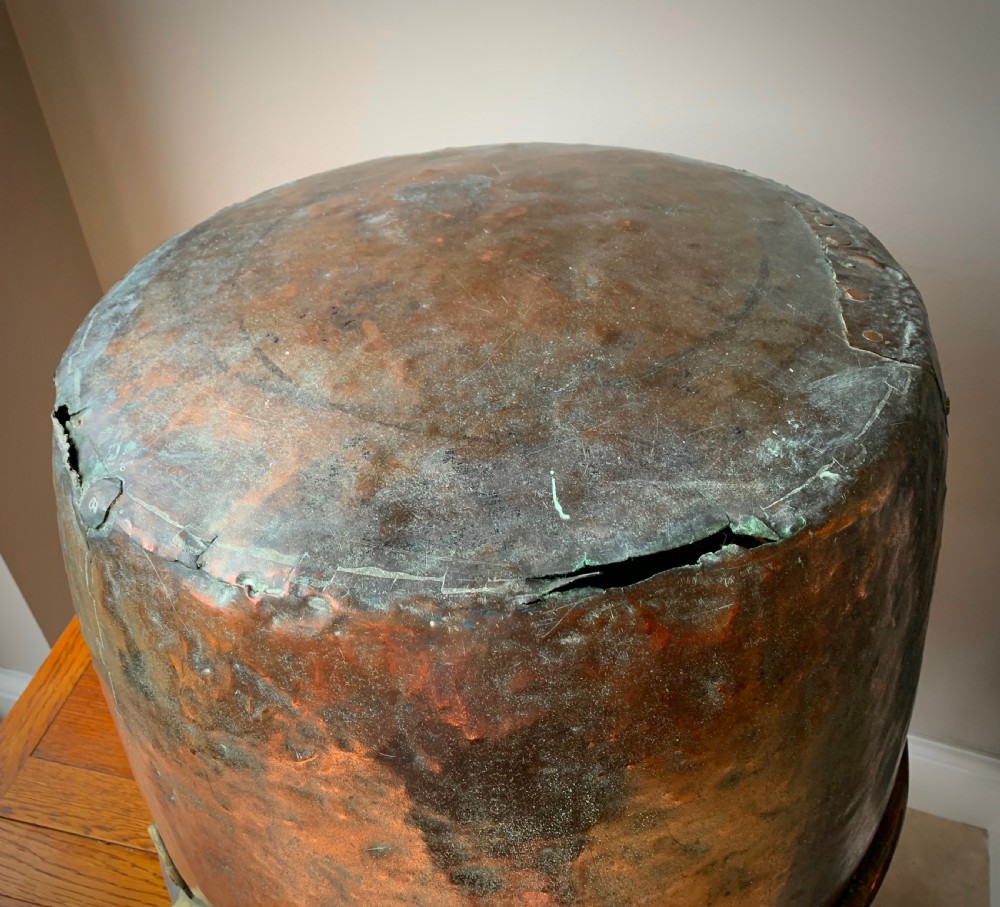 MONUMENTAL GEORGIAN COPPER 'APPLE BUTTER' CAULDRON. View VIII