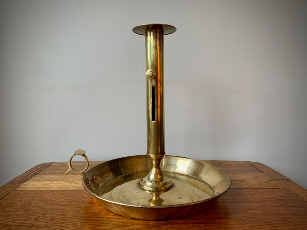 HUGE BRASS EJECTOR CHAMBER STICK / CANDLE STICK View XVI