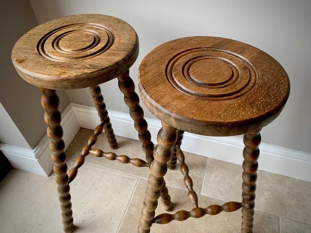 PAIR OF TALL FRENCH BOBBIN STOOLS View VII