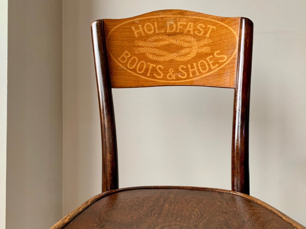 THONET ADVERTISING CHAIR FOR HOLDFAST BOOTS & SHOES - 1920's View X