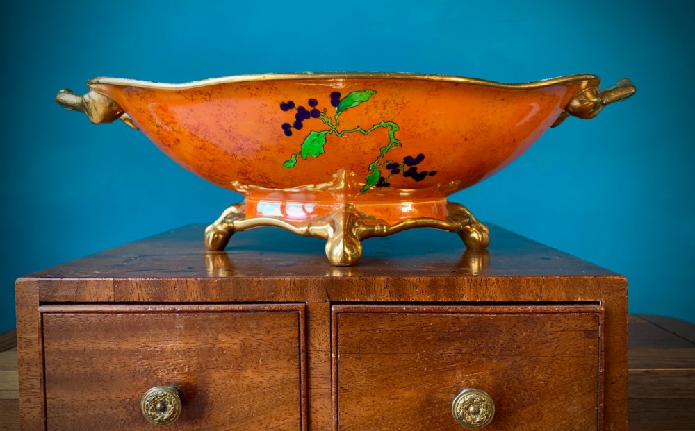 CARLTON WARE - BEST WARE FOOTED BOWL - 'PARROTS' DESIGN' View II
