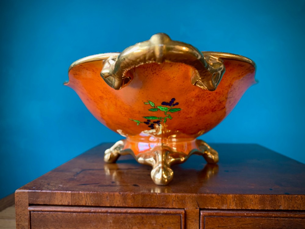CARLTON WARE - BEST WARE FOOTED BOWL - 'PARROTS' DESIGN' View V