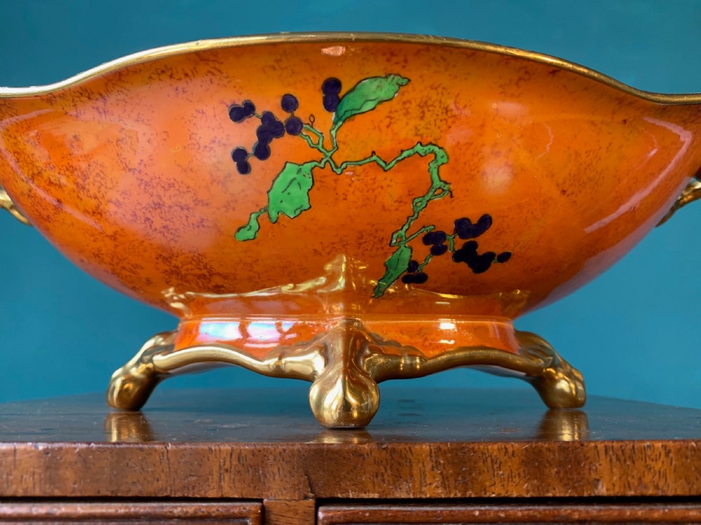 CARLTON WARE - BEST WARE FOOTED BOWL - 'PARROTS' DESIGN' View VI