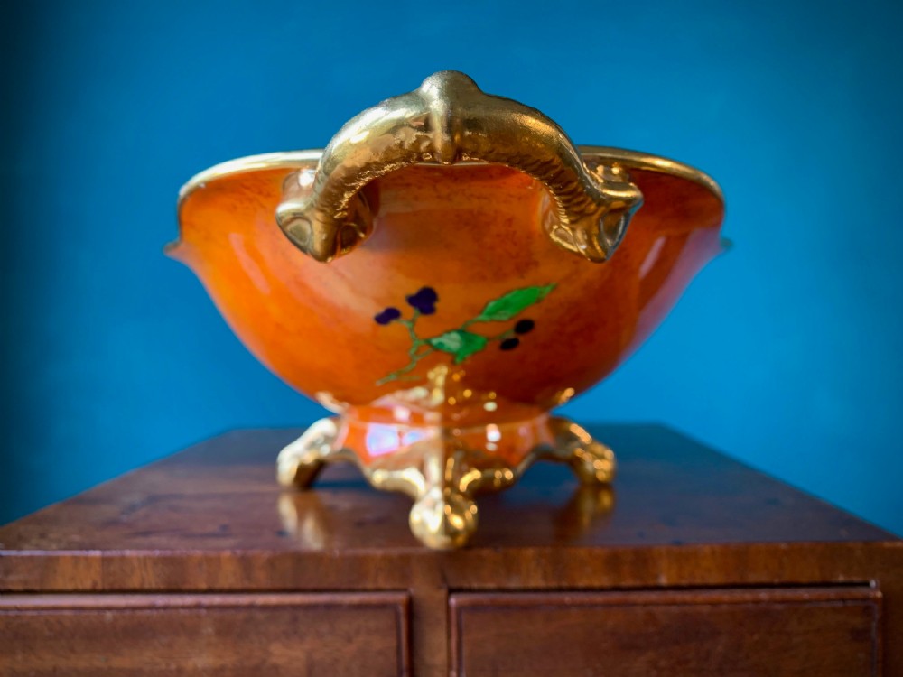 CARLTON WARE - BEST WARE FOOTED BOWL - 'PARROTS' DESIGN' View IX