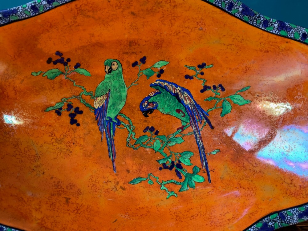 CARLTON WARE - BEST WARE FOOTED BOWL - 'PARROTS' DESIGN' View XI