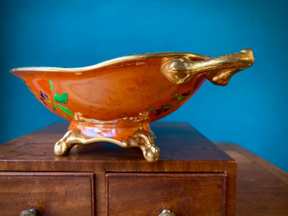 CARLTON WARE - BEST WARE FOOTED BOWL - 'PARROTS' DESIGN' View XII