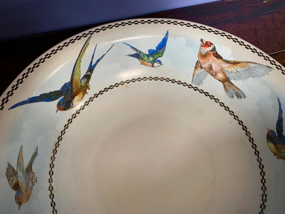 EDWARDIAN WASH BASIN WITH ENGLISH GARDEN BIRDS View IV