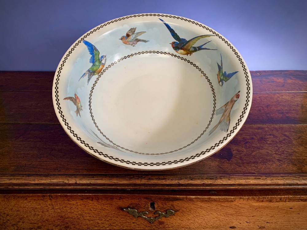 EDWARDIAN WASH BASIN WITH ENGLISH GARDEN BIRDS View VI