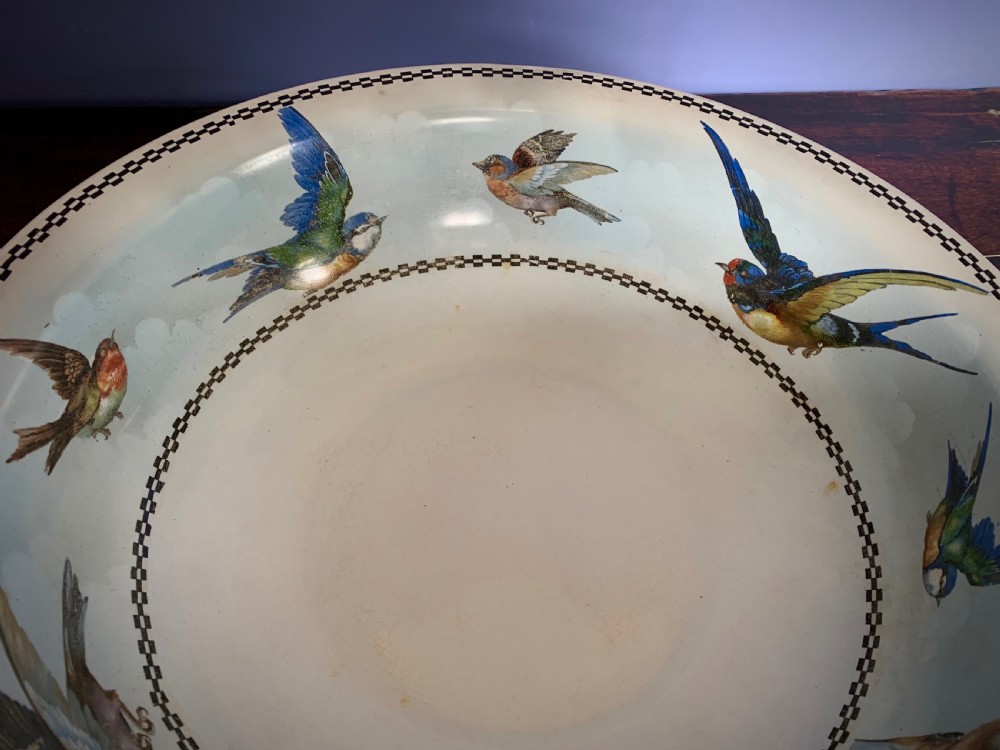 EDWARDIAN WASH BASIN WITH ENGLISH GARDEN BIRDS View XI