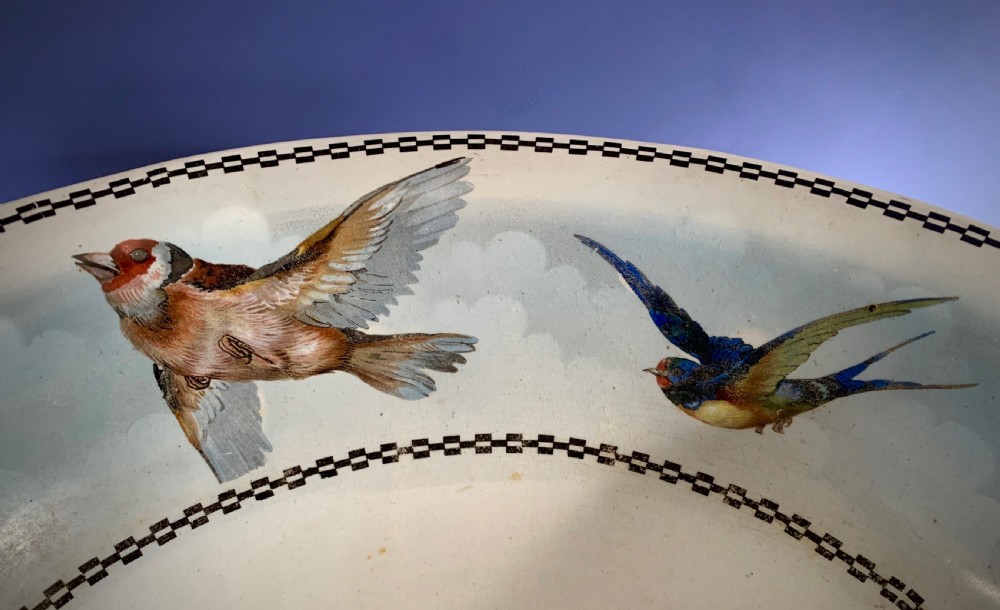 EDWARDIAN WASH BASIN WITH ENGLISH GARDEN BIRDS View XIII