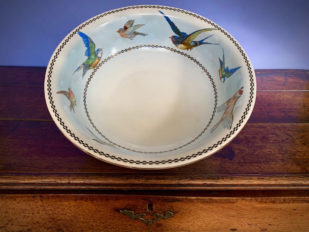 EDWARDIAN WASH BASIN WITH ENGLISH GARDEN BIRDS View XIV