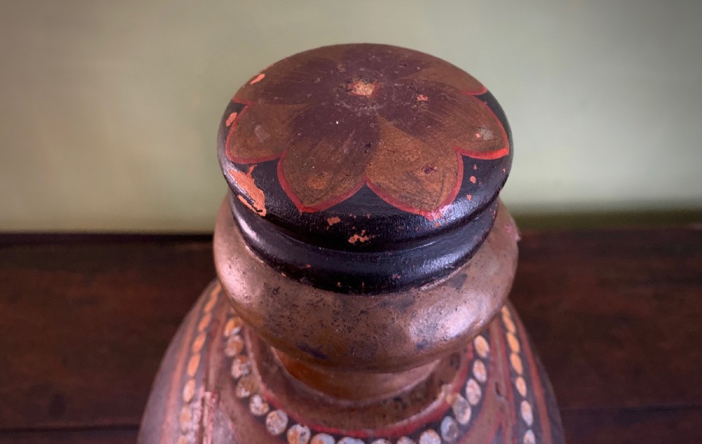 INDIAN DECORATED METAL WATER BOTTLE OR FLASK - 19TH CENTURY View IX