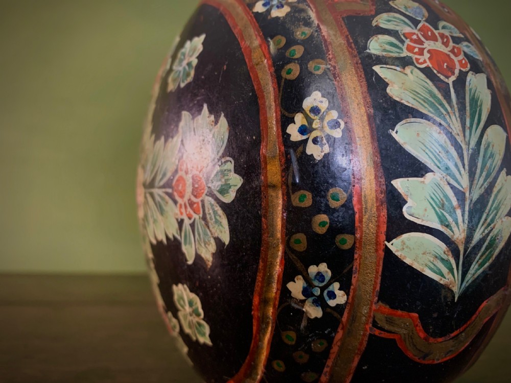 DECORATED INDIAN WATER FLASK or BOTTLE - 19TH CENTURY View III