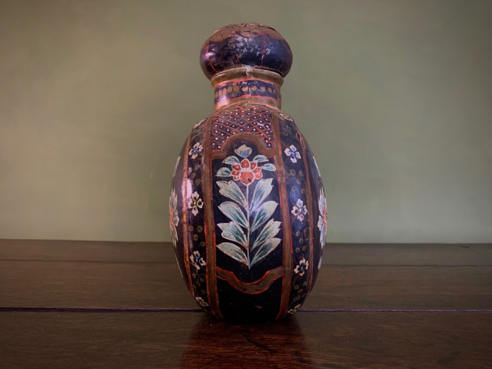 DECORATED INDIAN WATER FLASK or BOTTLE - 19TH CENTURY View IV