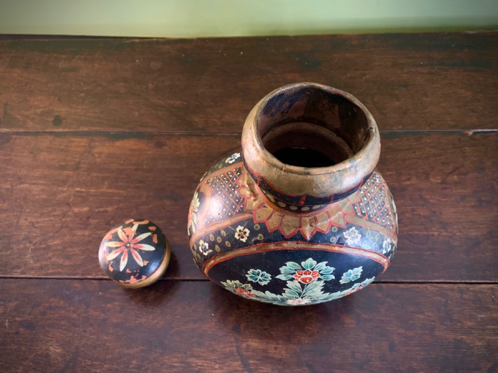 DECORATED INDIAN WATER FLASK or BOTTLE - 19TH CENTURY View IX