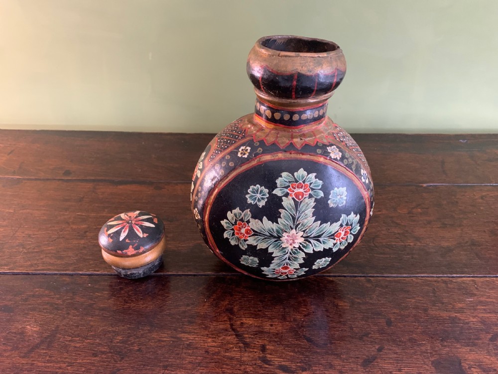 DECORATED INDIAN WATER FLASK or BOTTLE - 19TH CENTURY View XI