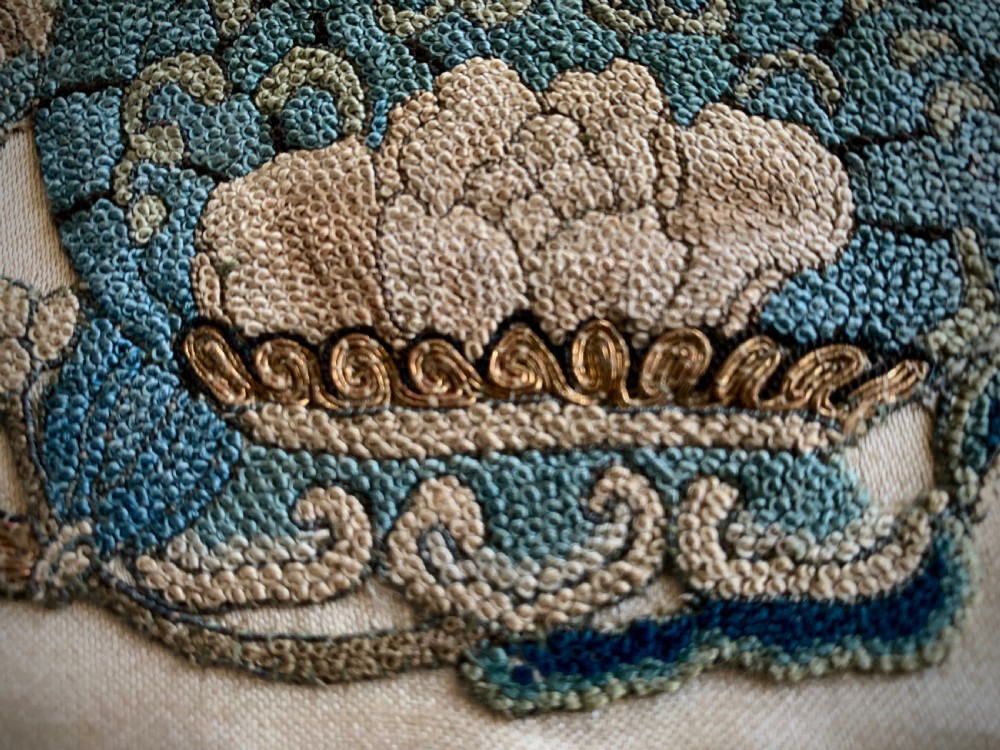 19th CENTURY CHINESE FLORAL EMBROIDERY WITH GOLD THREAD WORK View IX