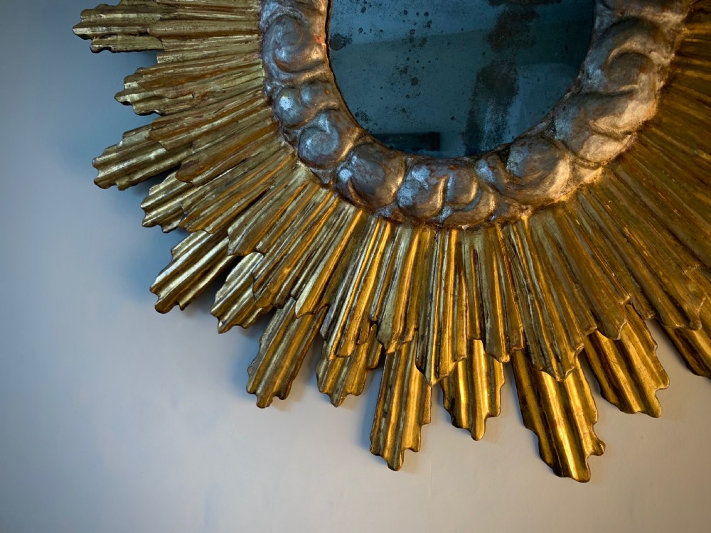 ART DECO GILTWOOD SUNBURST WALL MIRROR - FRENCH View IV