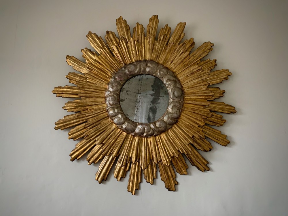 ART DECO GILTWOOD SUNBURST WALL MIRROR - FRENCH View XIII