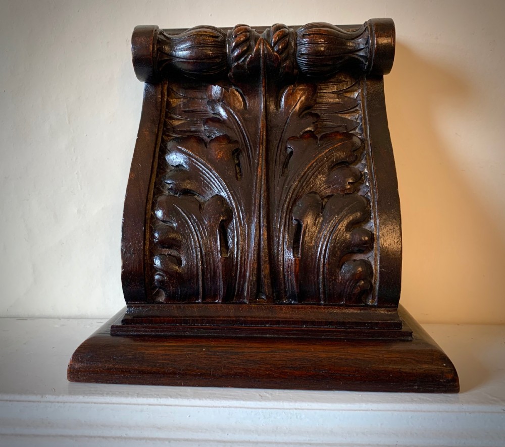 PAIR OF ENGLISH OAK BOOKENDS IN THE CLASSICAL STYLE View V