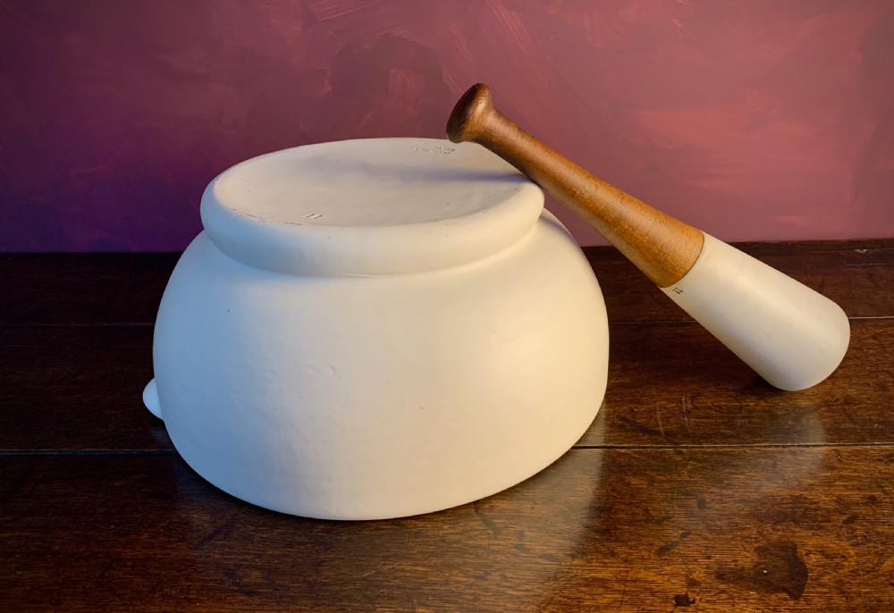 MONUMENTAL PESTLE AND MORTAR IN WHITE STONEWARE View VII