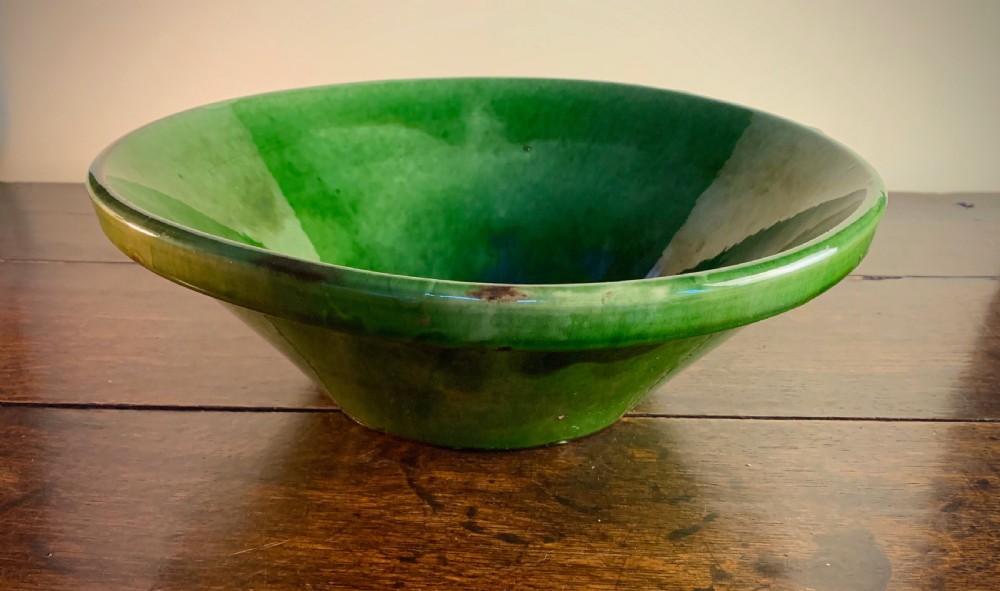 EDWARDIAN GREEN PANCHEON - DAIRY OR DOUGH BOWL. View XI