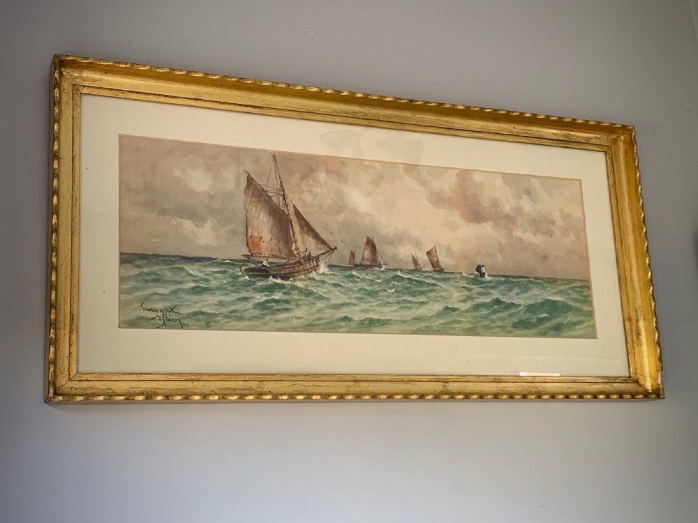 LARGE WATERCOLOUR - ‘TRAWLERS OFF SPITHEAD’ BY WILLIAM HENRY PEARSON View II
