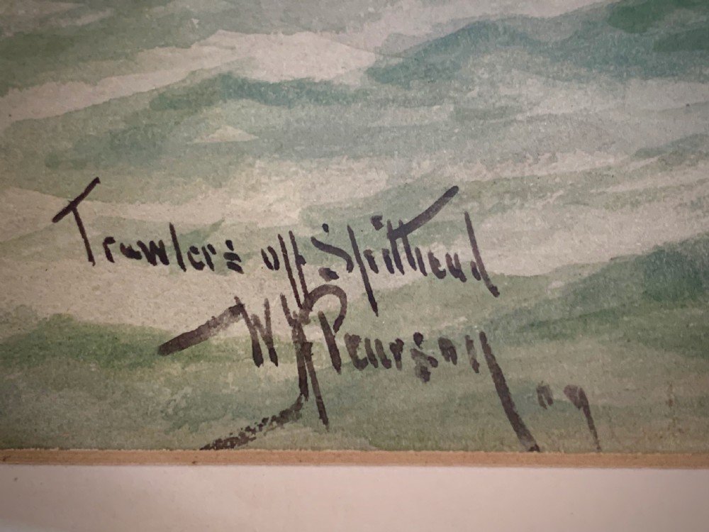 LARGE WATERCOLOUR - ‘TRAWLERS OFF SPITHEAD’ BY WILLIAM HENRY PEARSON View III
