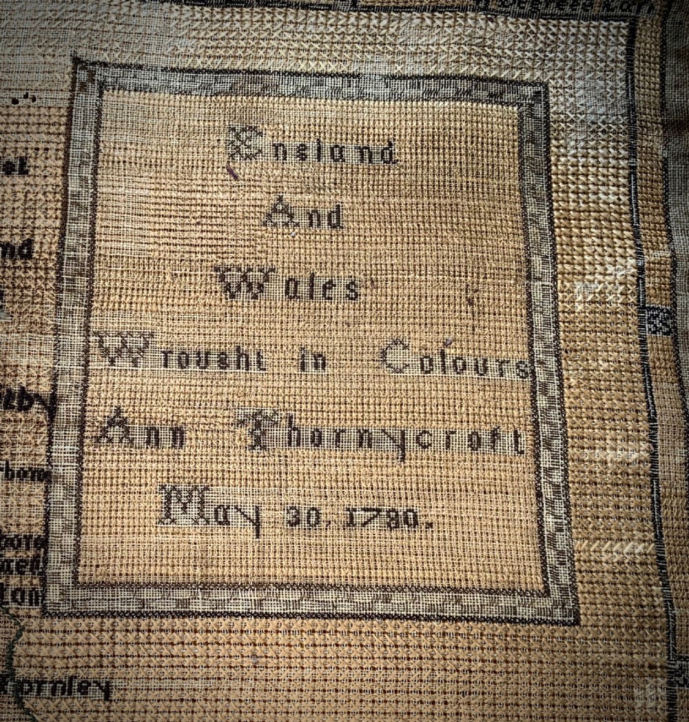 GEORGIAN MAP SAMPLER - ANN THORNYCROFT 1780 View IV