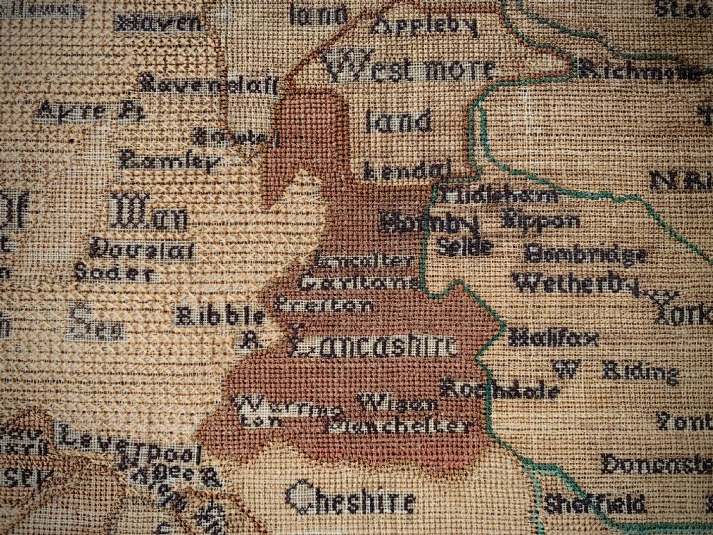 GEORGIAN MAP SAMPLER - ANN THORNYCROFT 1780 View IX