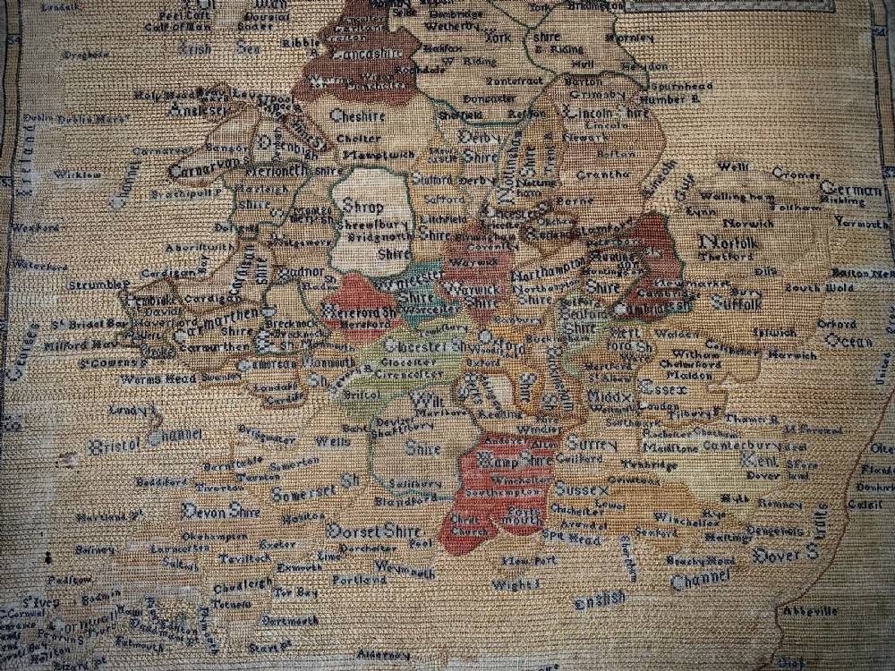 GEORGIAN MAP SAMPLER - ANN THORNYCROFT 1780 View X