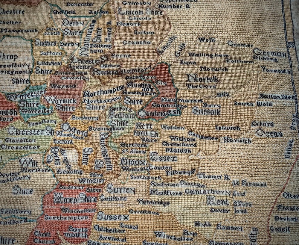 GEORGIAN MAP SAMPLER - ANN THORNYCROFT 1780 View XV