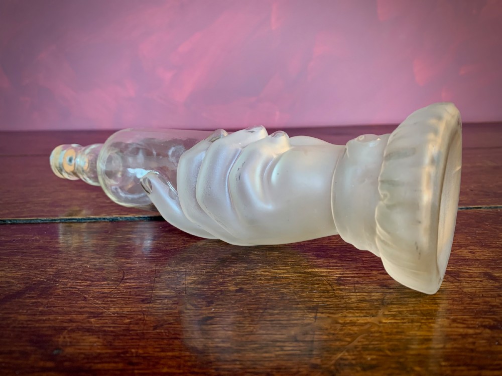 PAIR OF FRENCH ART NOUVEAU GLASS BOUDOIR BOTTLES - LEGRAS & CIE. View VIII
