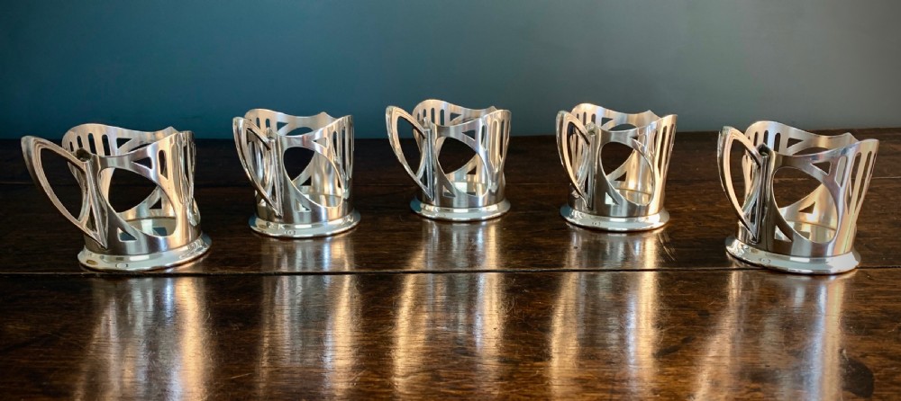 WMF ART NOUVEAU SILVER PLATE & ENGRAVED CRYSTAL CUPS View XVIII