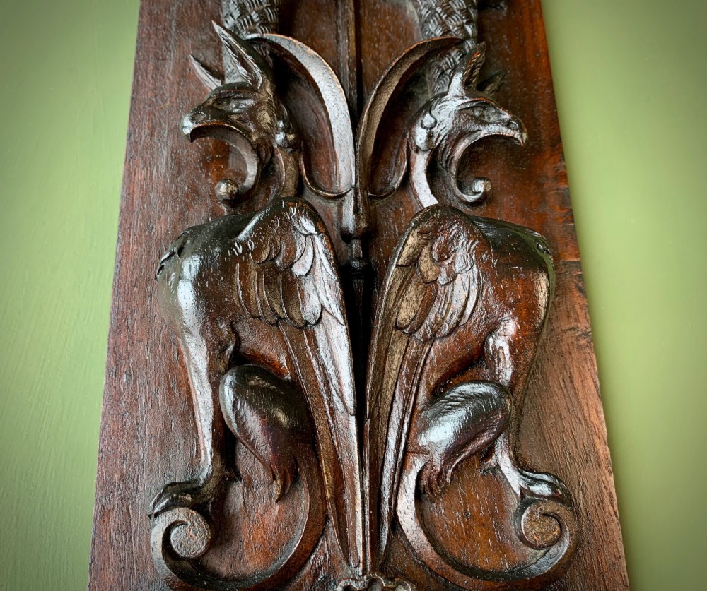 19TH CENTURY CLASSICALLY CARVED MAHOGANY PANEL . View IV