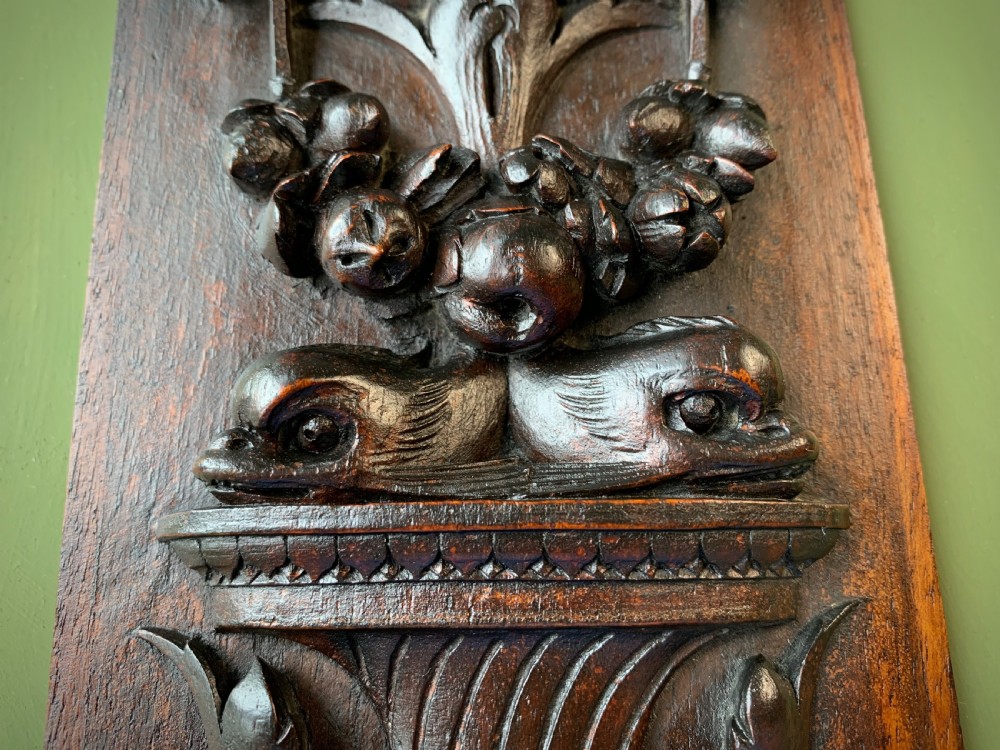 19TH CENTURY CLASSICALLY CARVED MAHOGANY PANEL . View V