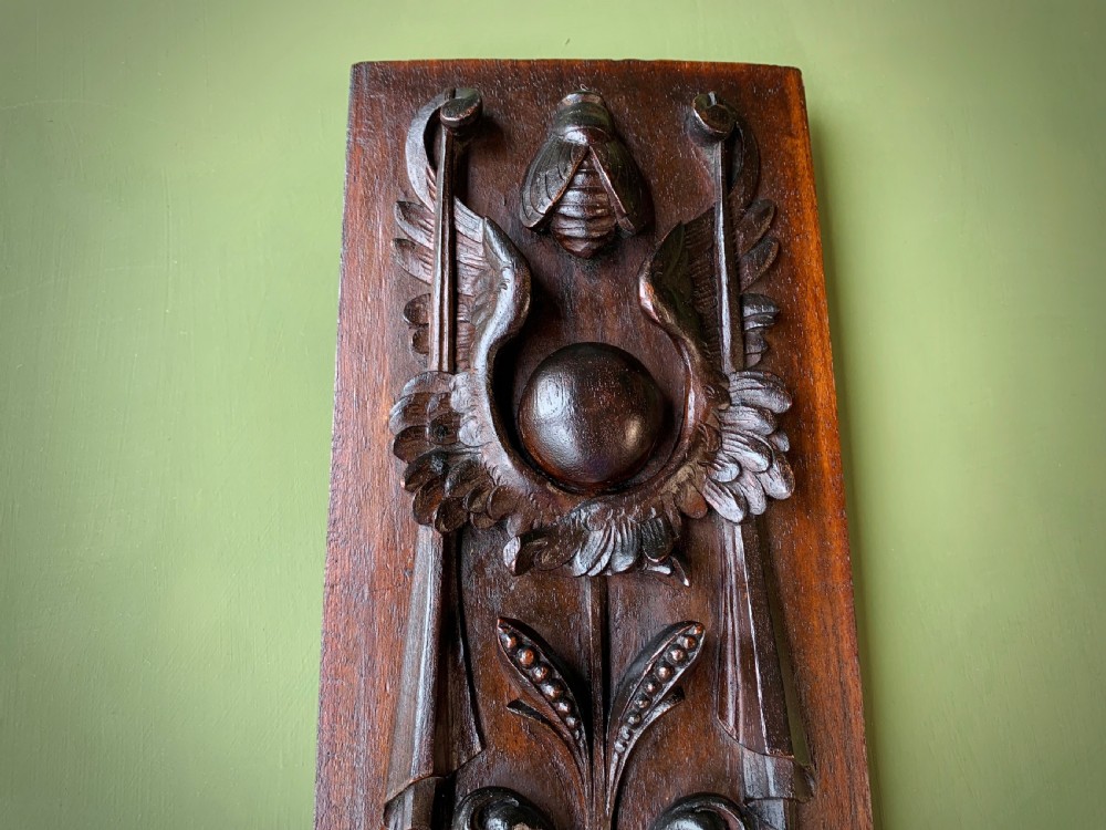 19TH CENTURY CLASSICALLY CARVED MAHOGANY PANEL . View VI