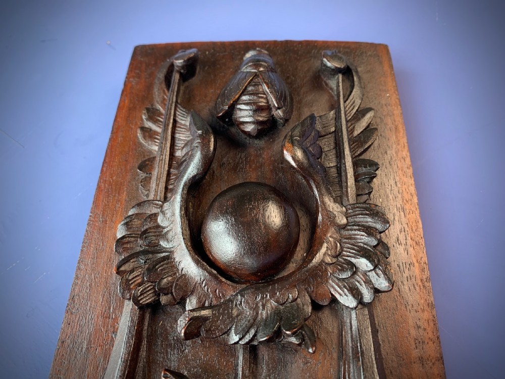 19TH CENTURY CLASSICALLY CARVED MAHOGANY PANEL . View XX
