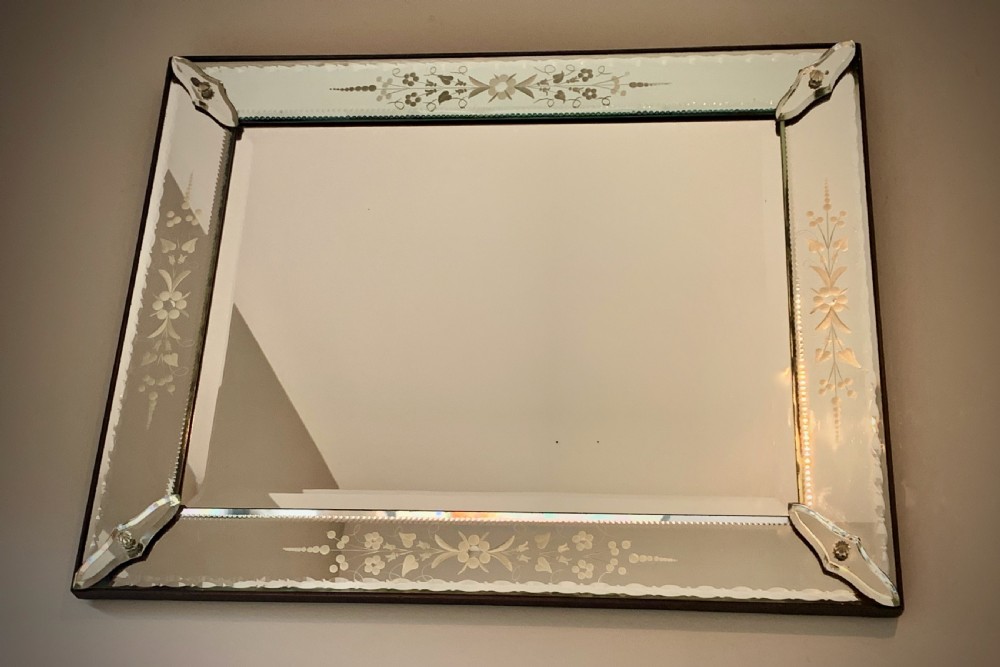 VENETIAN ETCHED GLASS MIRROR - EARLY 20TH CENTURY