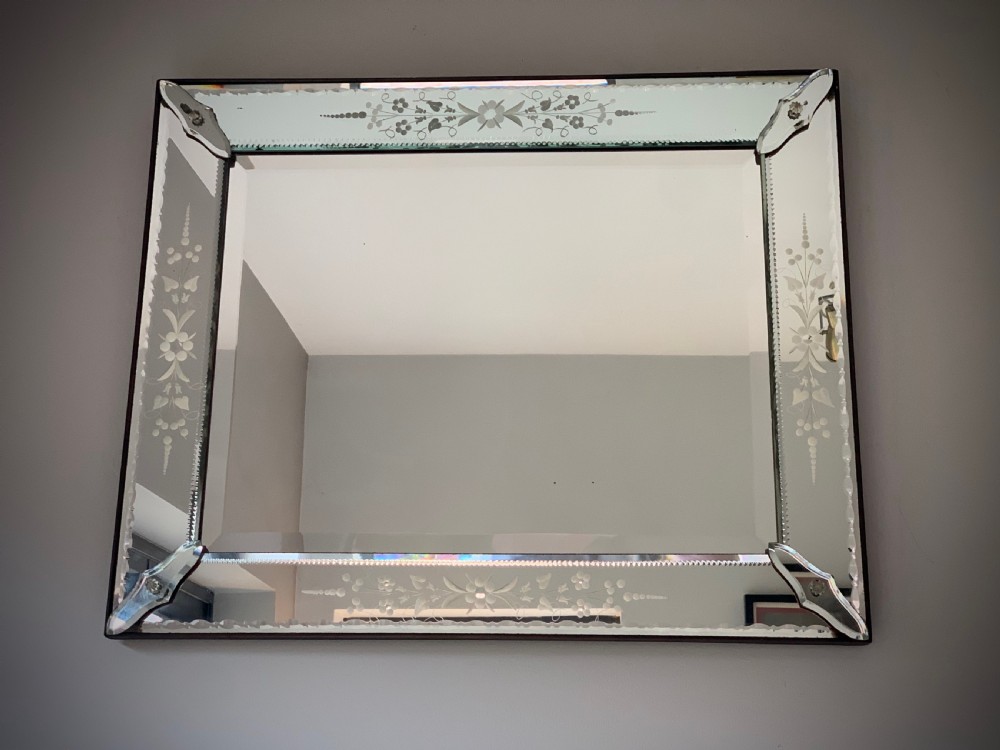 VENETIAN ETCHED GLASS MIRROR - EARLY 20TH CENTURY View II