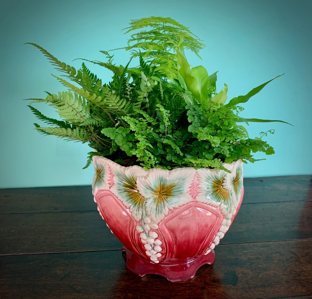 VICTORIAN MAJOLICA JARDINIERE View II