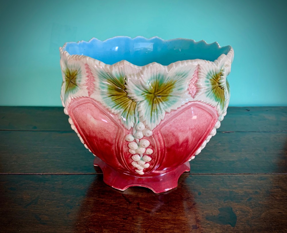 VICTORIAN MAJOLICA JARDINIERE View III