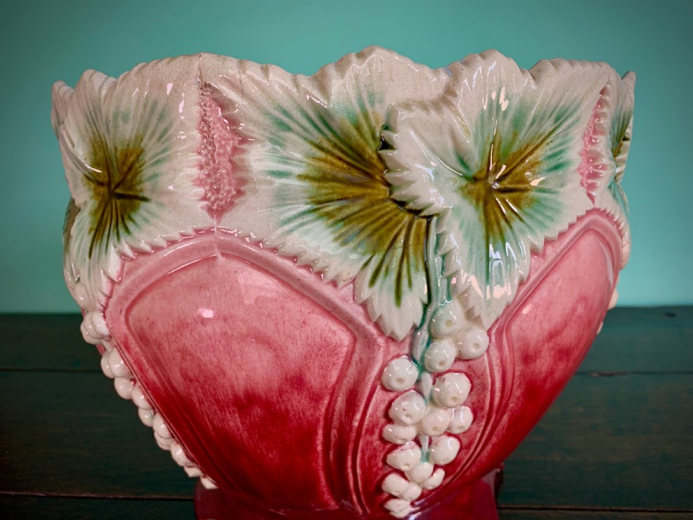 VICTORIAN MAJOLICA JARDINIERE View IV